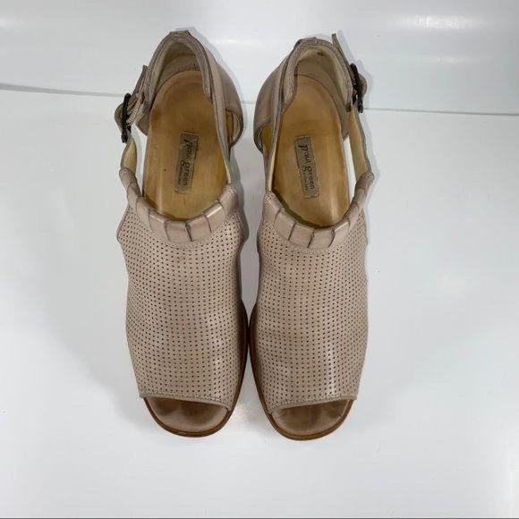 Paul Green 5154 6.5 Leather Mesh Taupe Heeled Boot - Picture 2 of 12